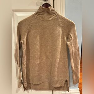 Ann Taylor Turtleneck Wool Cashmere Blended Tan/Light Caramel Sweater